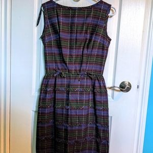 Vintage plaid midi dress
